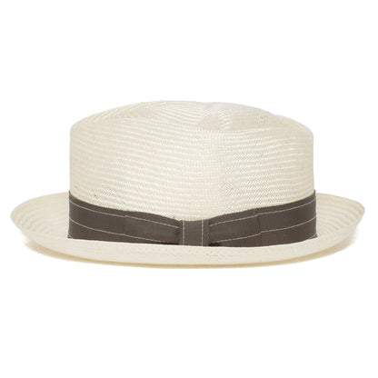 Goorin Bros. deakle diamond medium brim straw porkpie fedora hat Natural side view