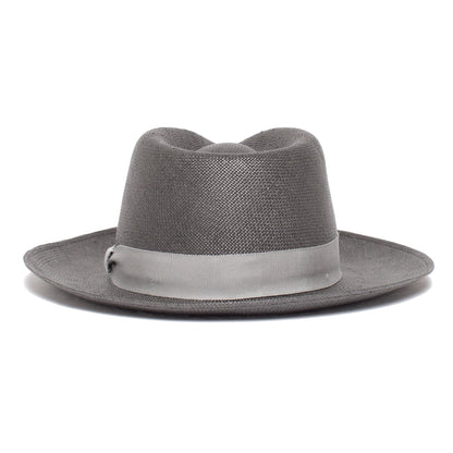 Goorin Bros. mr cash teardrop wide brim straw fedora hat Black back view