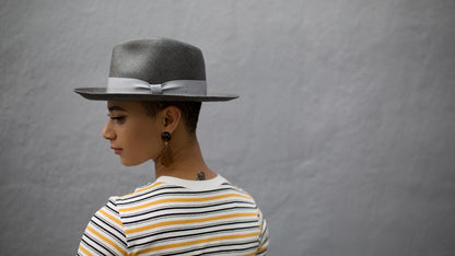 Goorin Bros. mr cash teardrop wide brim straw fedora hat Black hero shot on male model