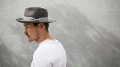 Goorin Bros. mr cash teardrop wide brim straw fedora hat Black hero shot on male model