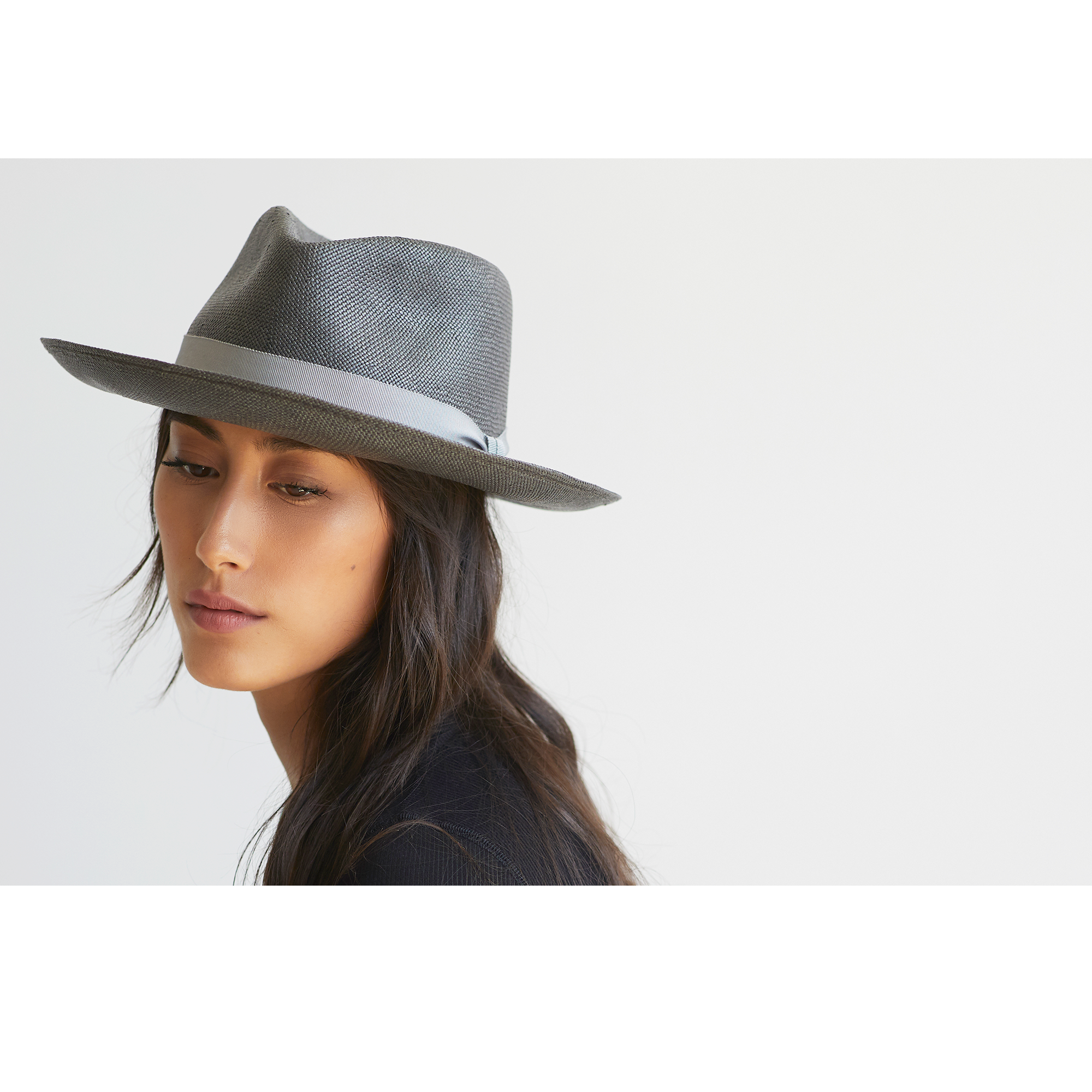 Goorin Bros. mr cash teardrop wide brim straw fedora hat Black  womens styling