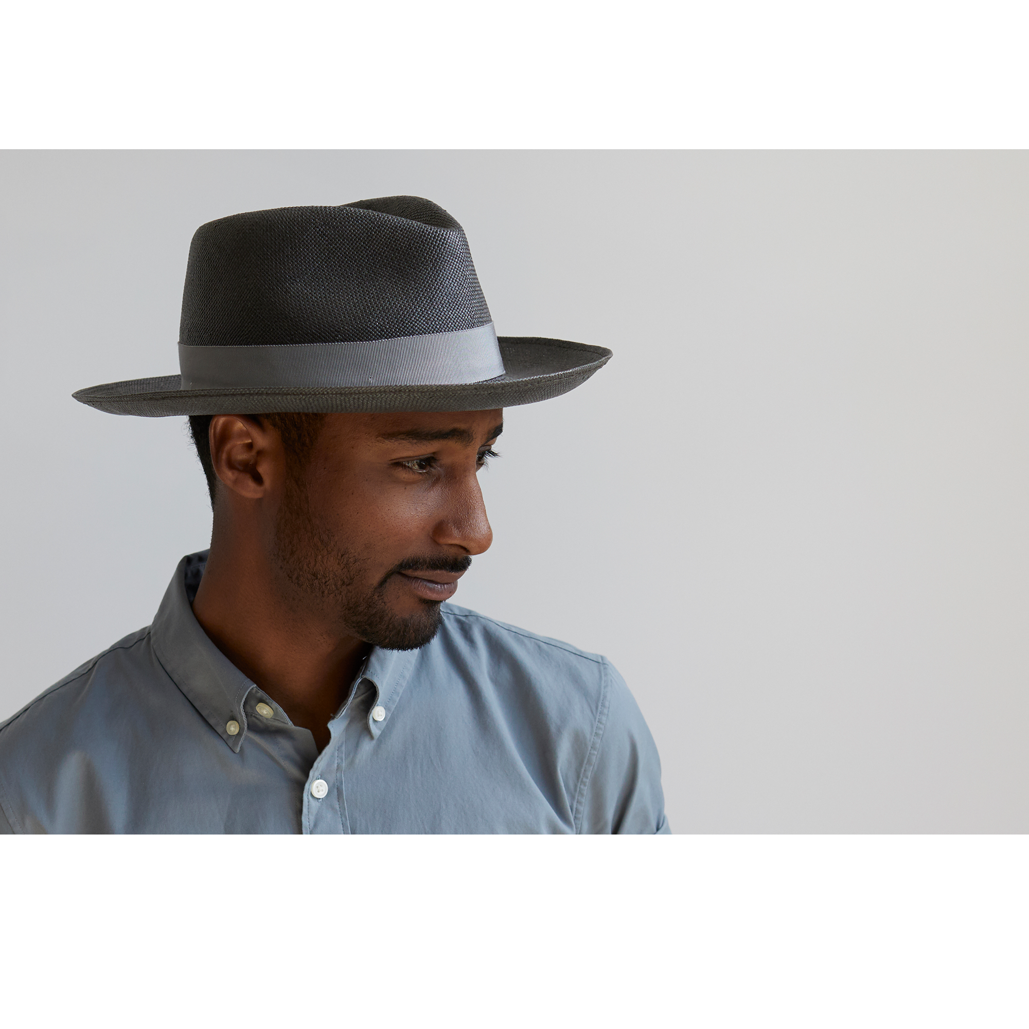 Goorin Bros. mr cash teardrop wide brim straw fedora hat Black  mens styling