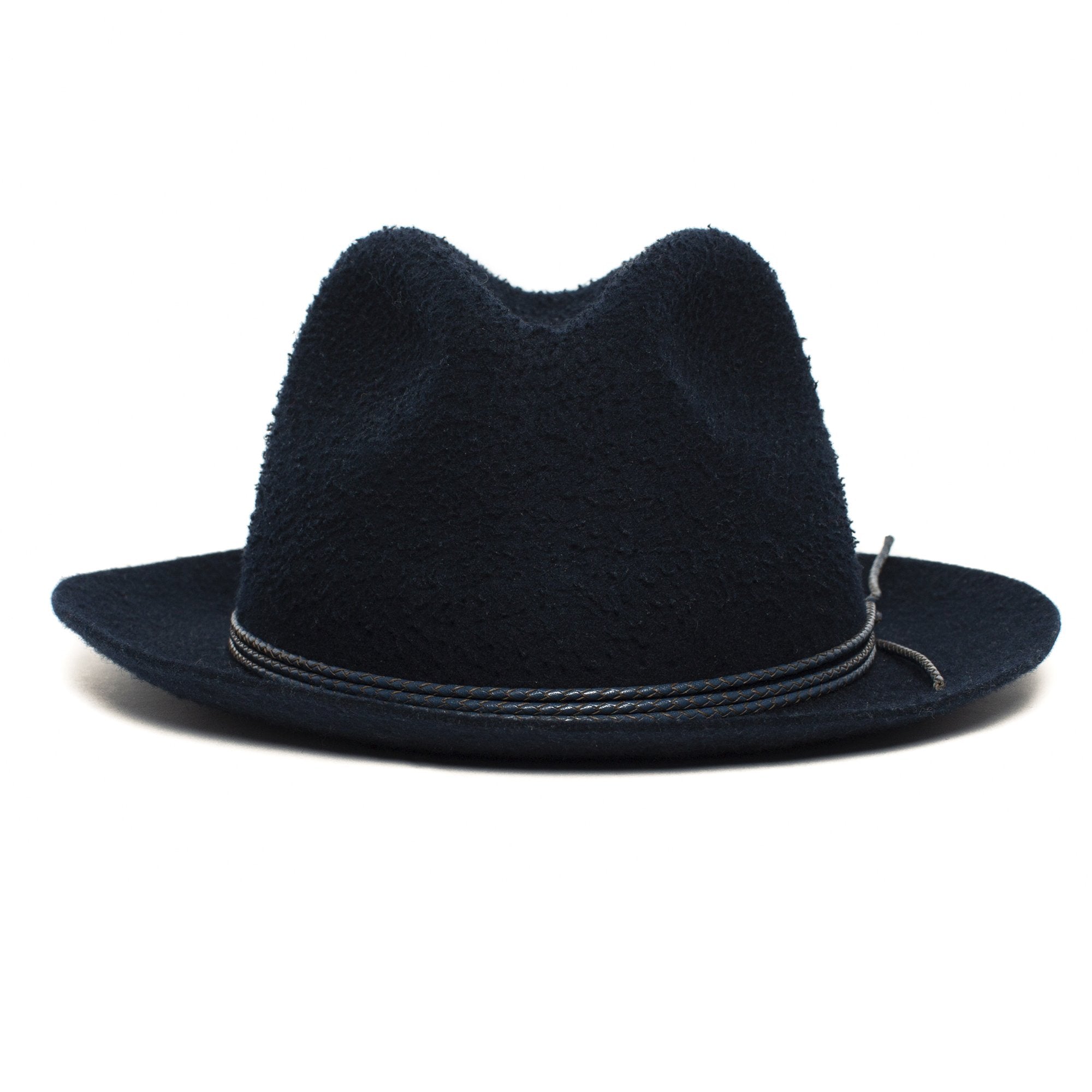 Goorin Bros. royal romeo wool classic brim fedora Navy front view