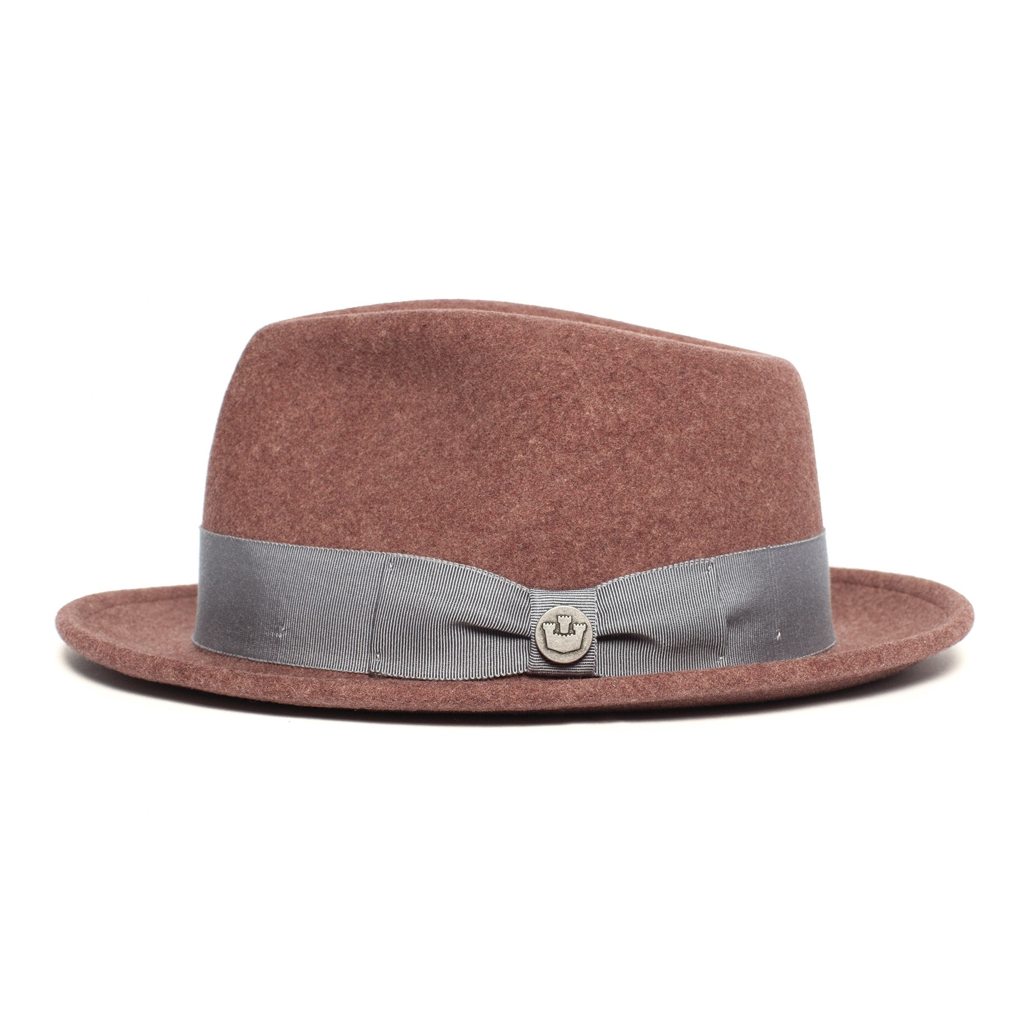 Goorin Bros. radley teardrop medium brim felt fedora hat Mauve side view