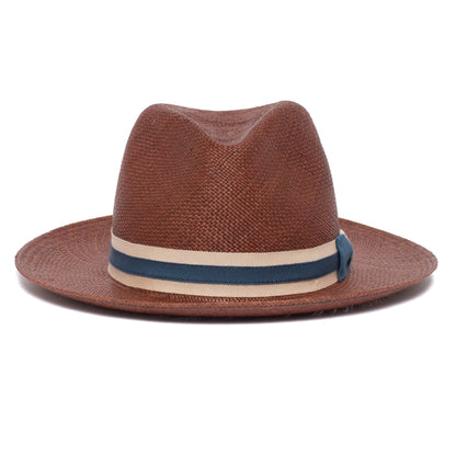 Goorin Bros. betty lynn center dent wide brim straw fedora hat Brown front view