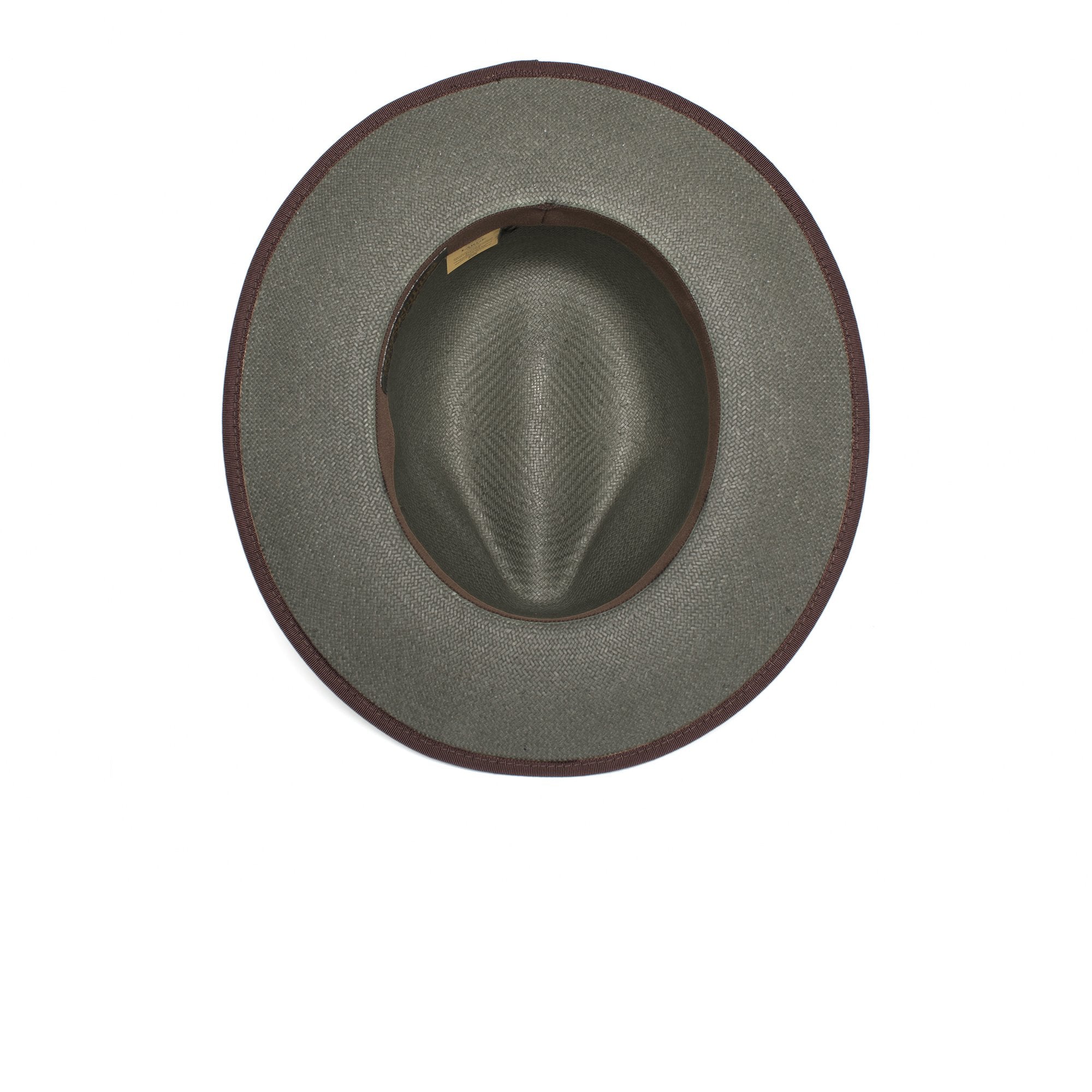 Goorin Bros. free spirit center dent wide brim straw fedora hat Grey under view