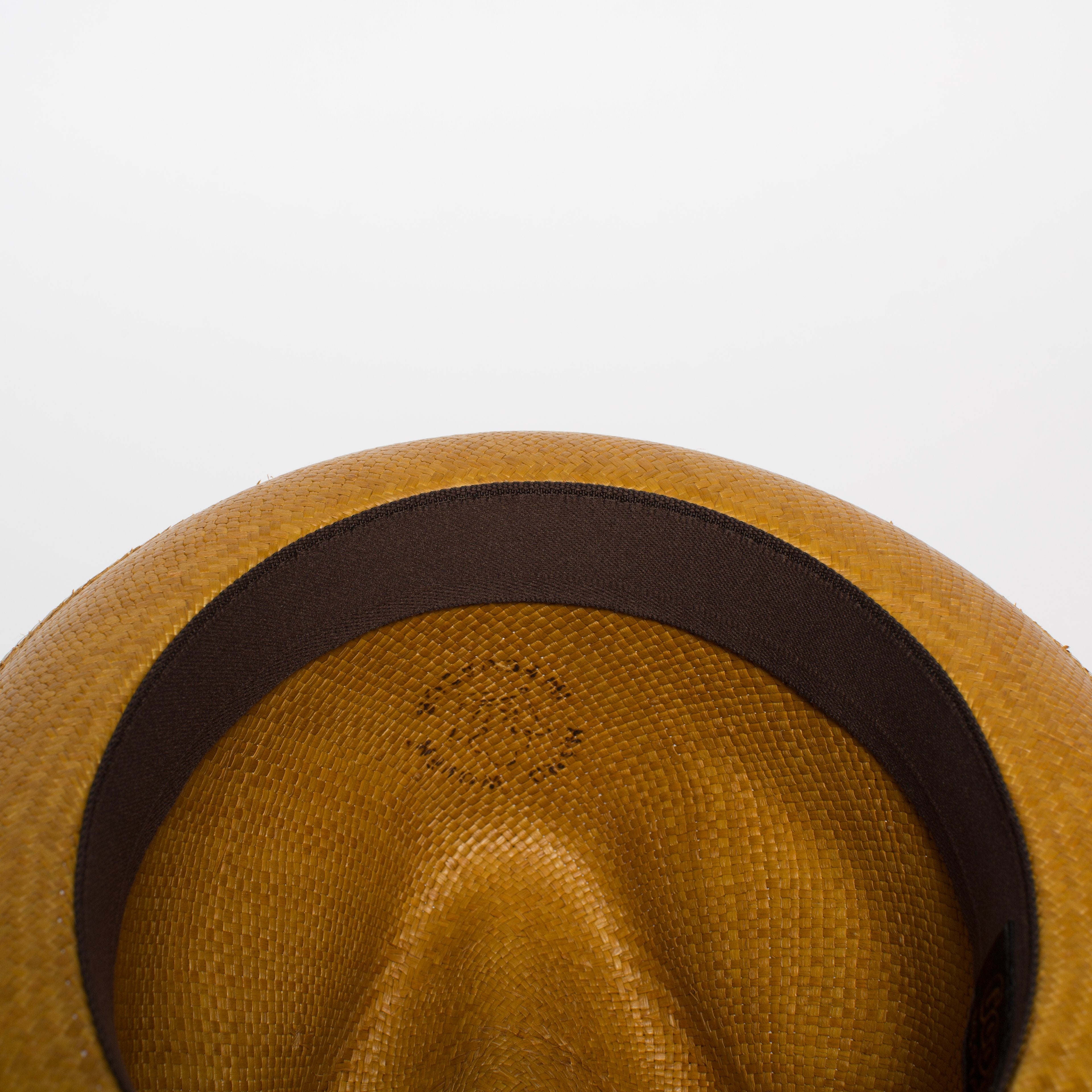 Goorin Bros. eberline center dent medium brim straw fedora hat Whiskey  Sweatband