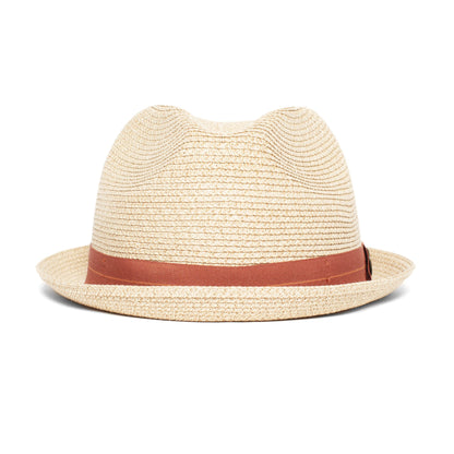 Goorin Bros. morgan thomas center dent short brim paper poly blend fedora hat Natural front view