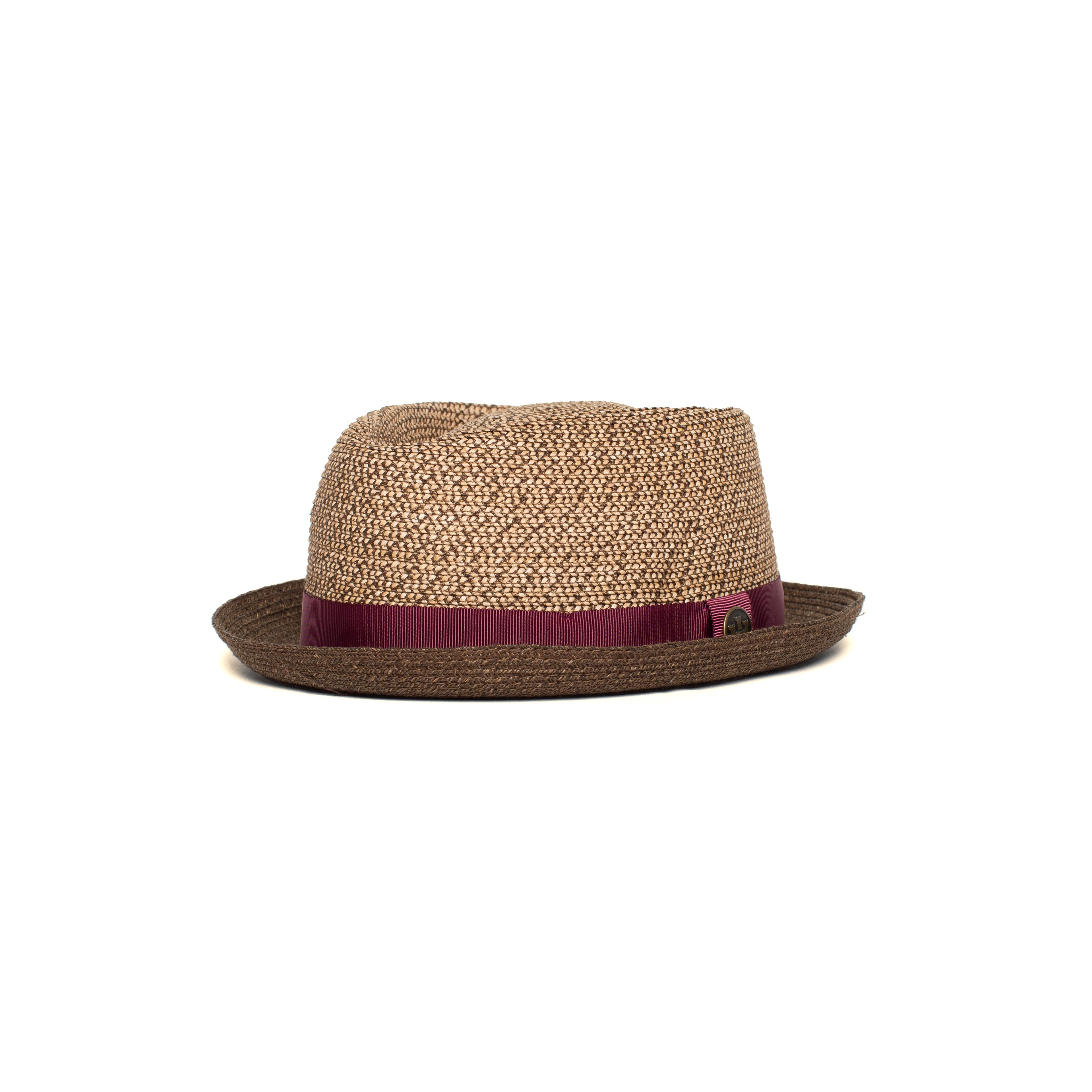 Goorin Bros. uncle manny diamond short brim straw porkpie fedora hat Natural  left side view
