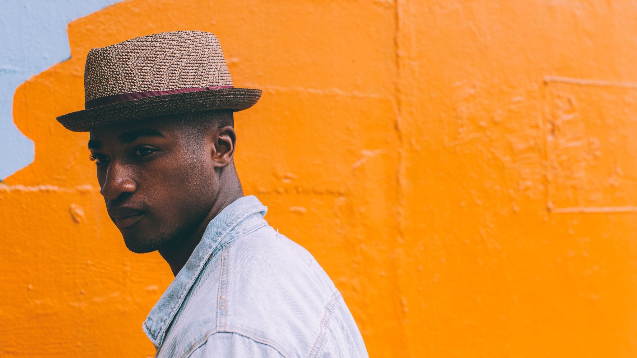 Goorin Bros. uncle manny diamond short brim straw porkpie fedora hat Natural  hero shot on male model