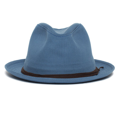 Goorin Bros. pops center dent medium brim cotton fedora hat Blue front view