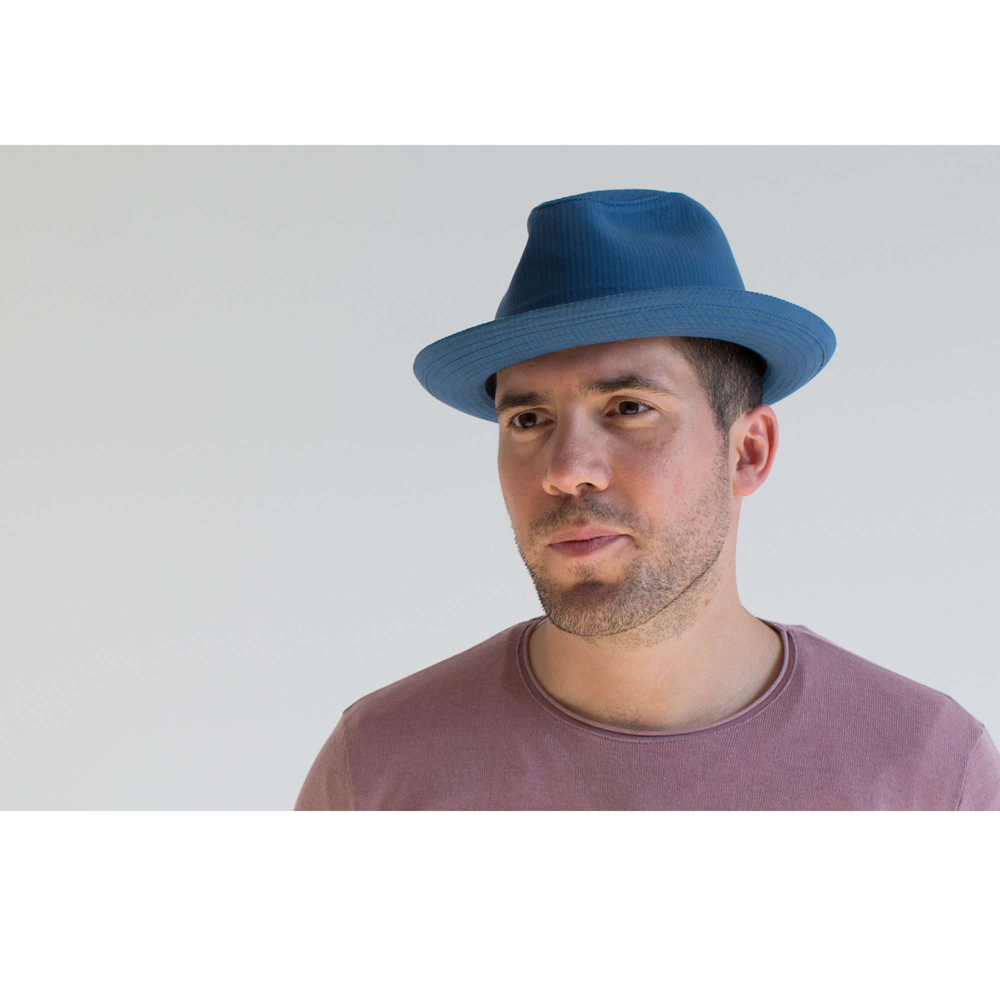 Goorin Bros. pops center dent medium brim cotton fedora hat Blue  mens styling