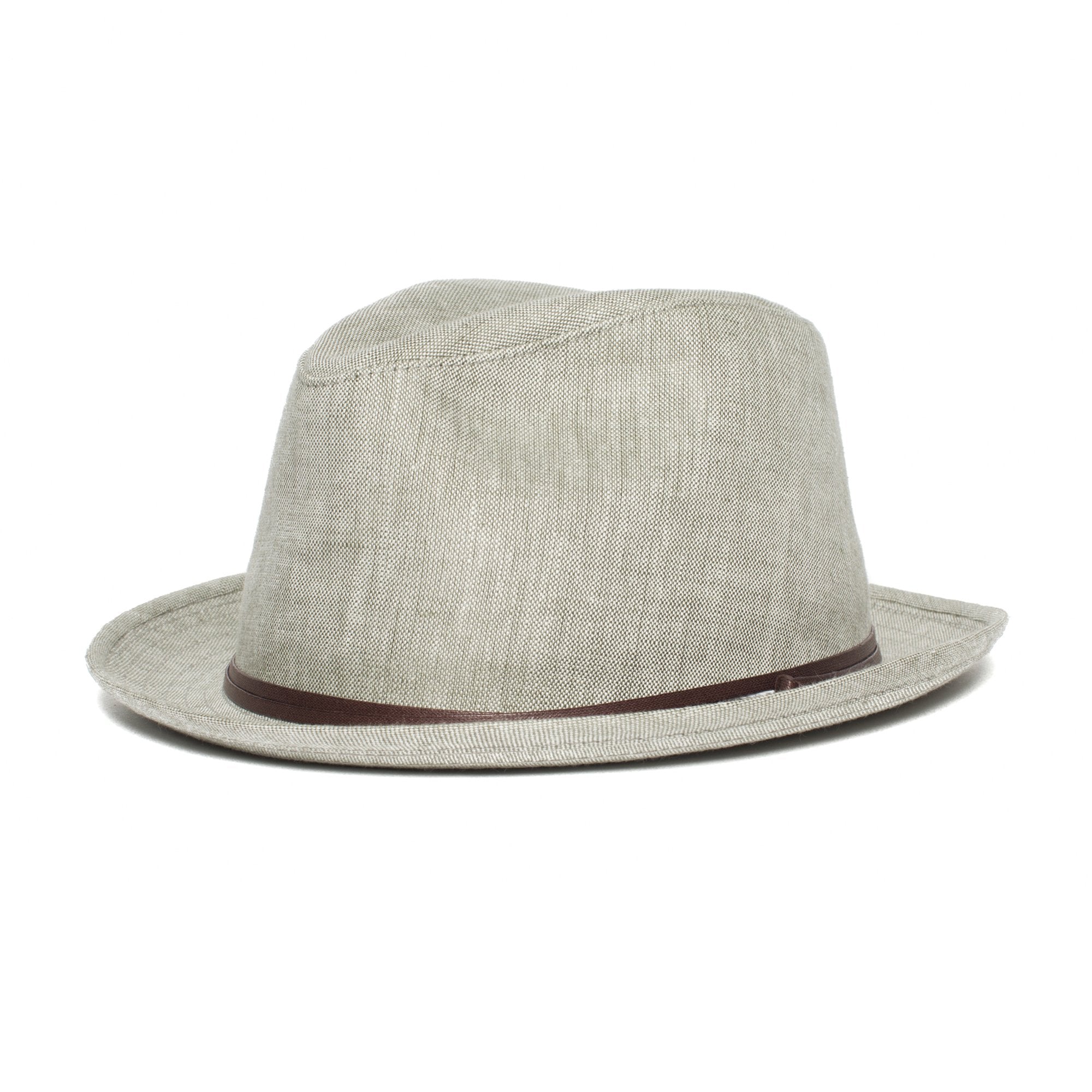 Goorin Bros. ebenezer center dent medium brim linen fedora hat Green left side view