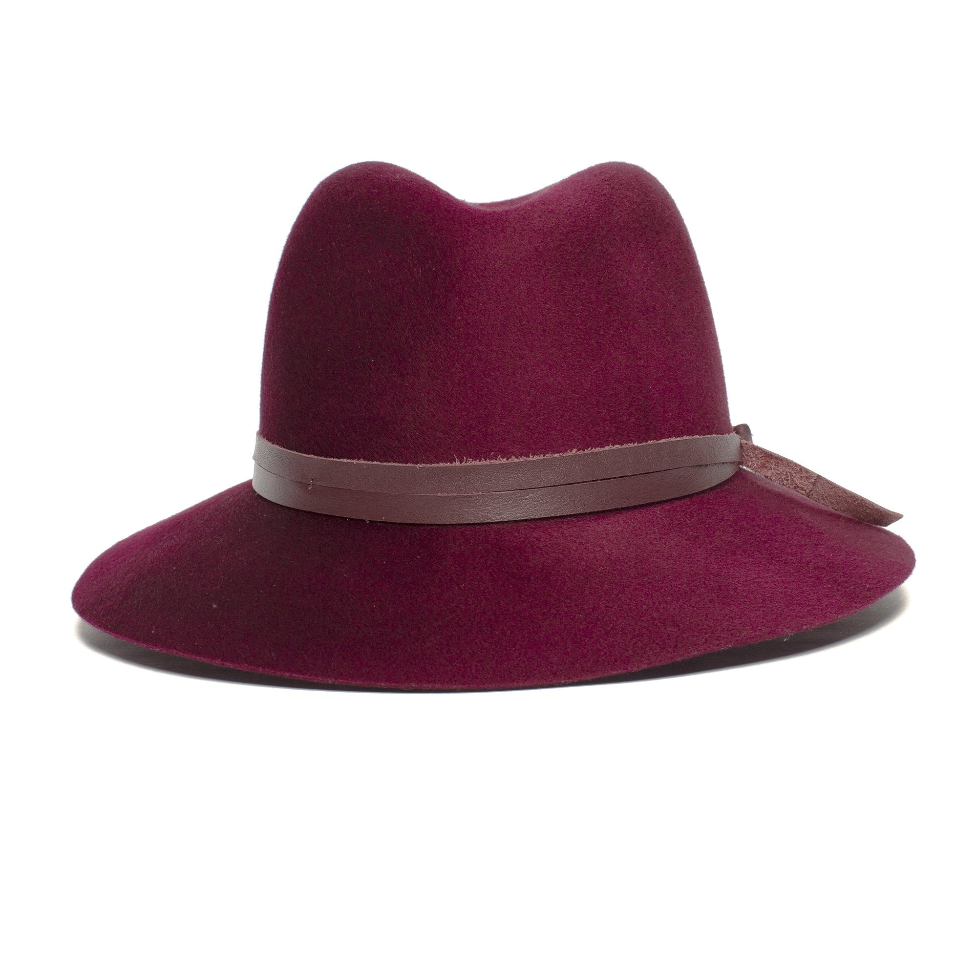 Goorin Bros. the director wool wide brim fedora Burgundy front view