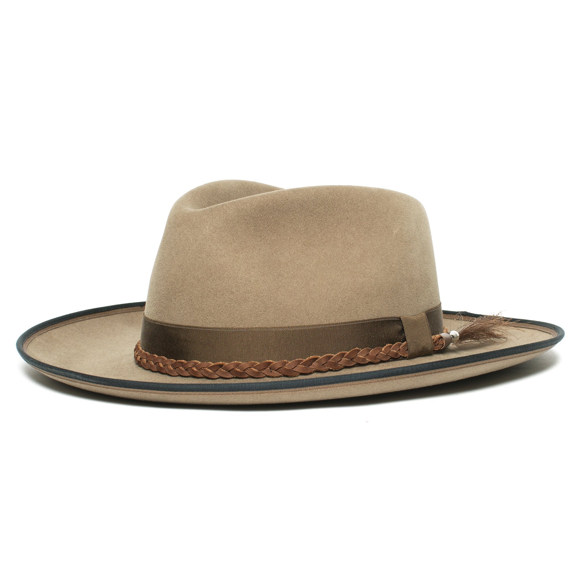 Goorin Bros. aw shoot wool wide brim fedora Tan left side view