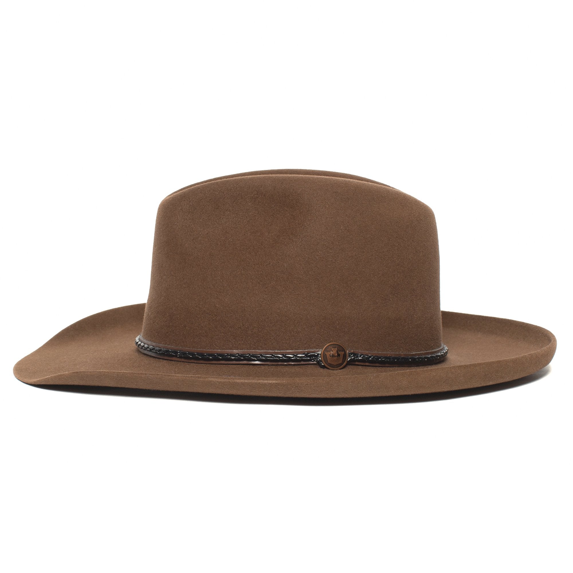 Goorin Bros. big daddy wool wide brim fedora Whiskey side view