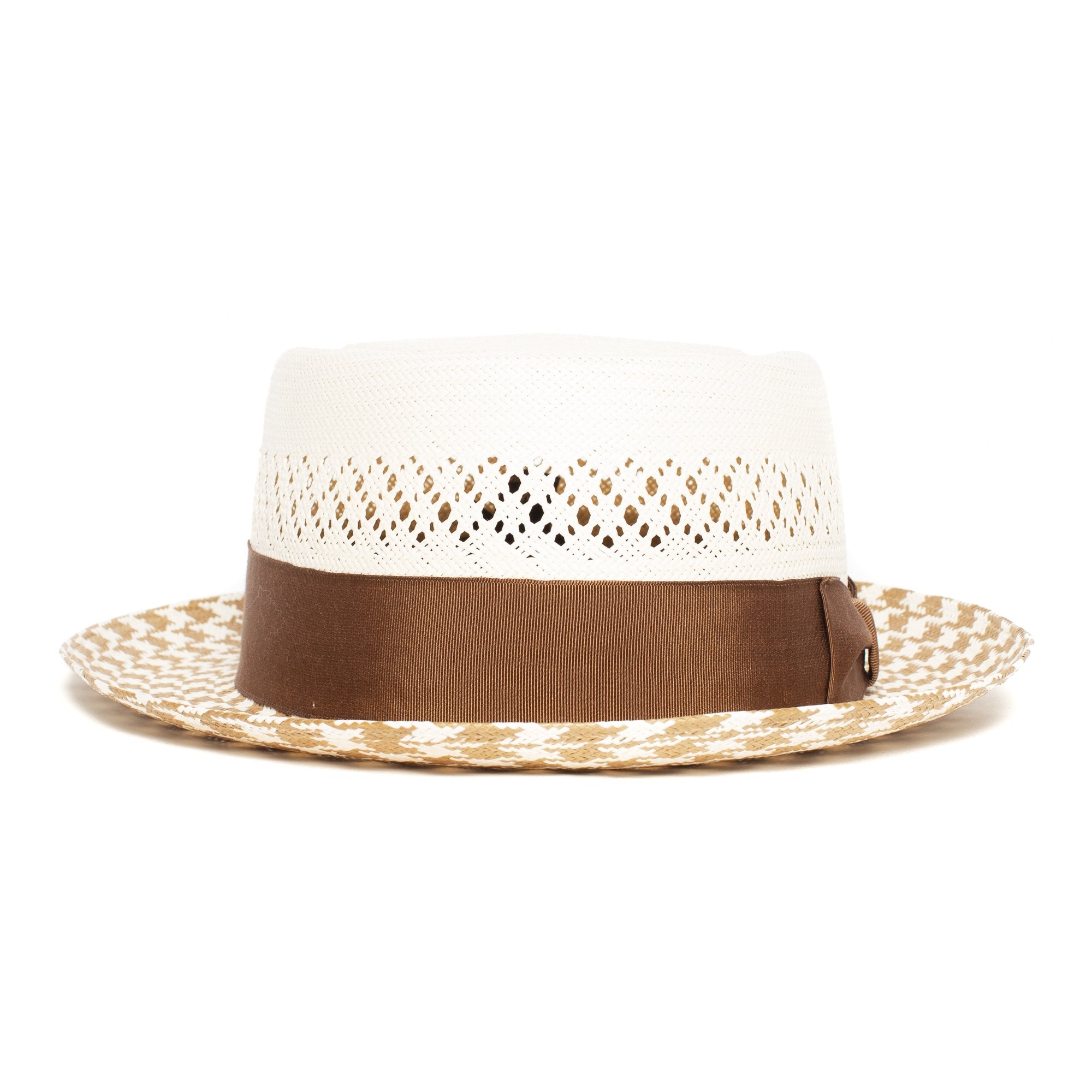 Goorin Bros. double take straw pork pie White front view