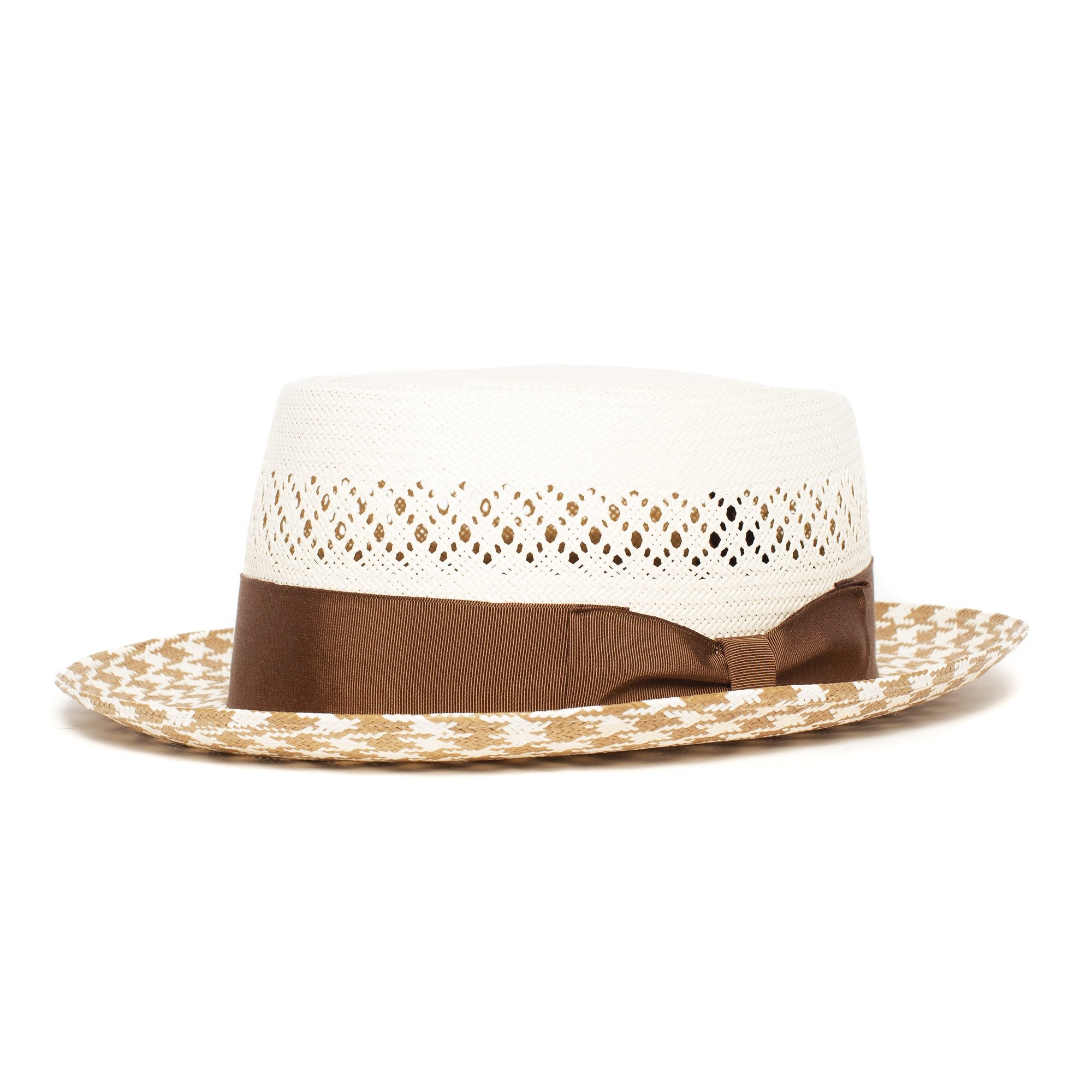 Goorin Bros. double take straw pork pie White left side view