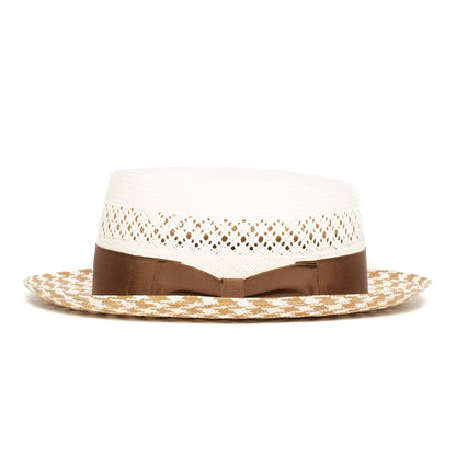 Goorin Bros. double take straw pork pie White side view