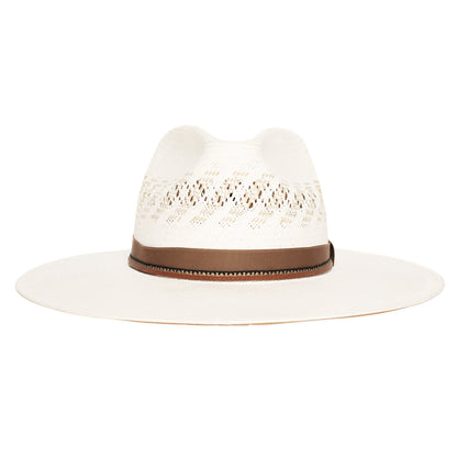 Goorin Bros. wild wood straw wide brim fedora White front view