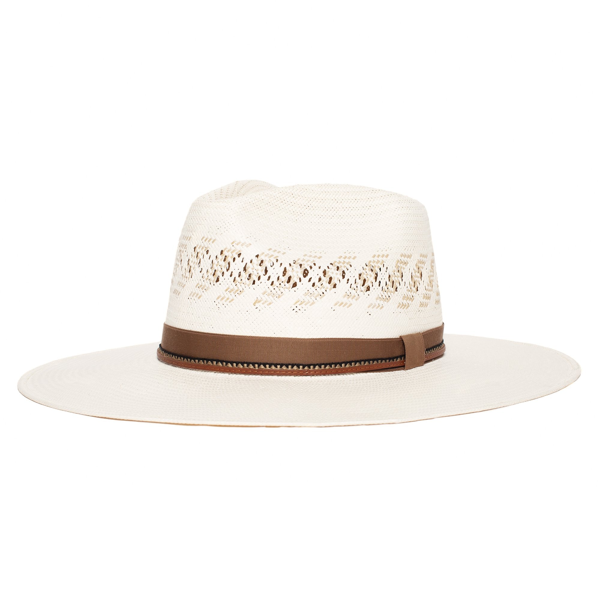 Goorin Bros. wild wood straw wide brim fedora White left side view