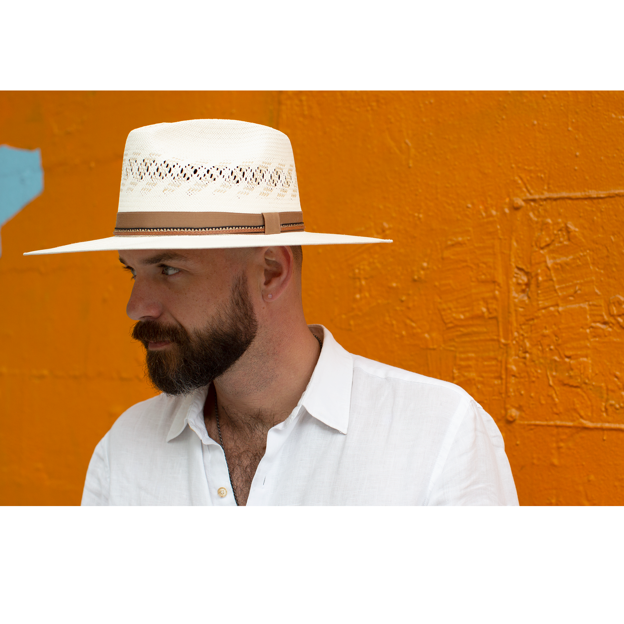 Goorin Bros. wild wood straw wide brim fedora White  mens styling