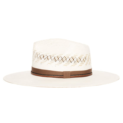 Goorin Bros. wild wood straw wide brim fedora White side view