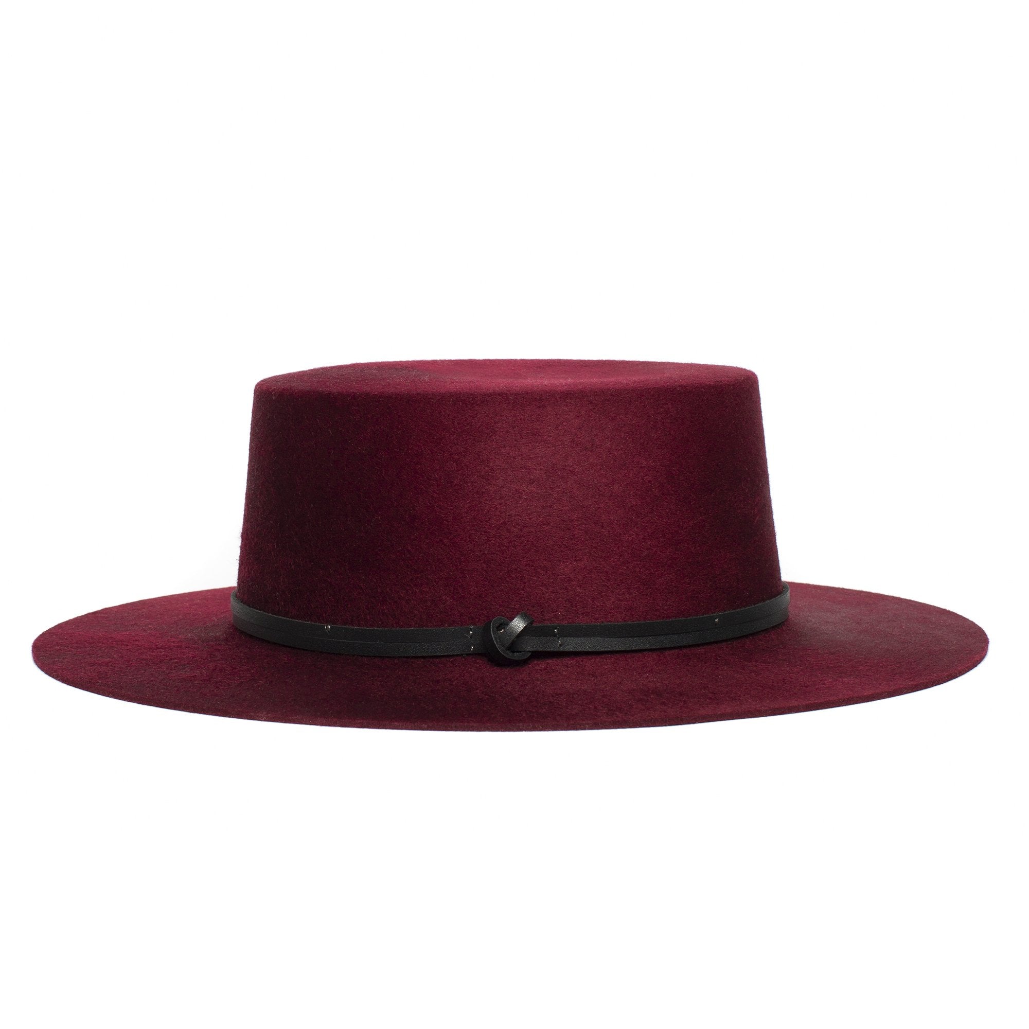 Goorin Bros. burgundy wool fedora Burgundy side view