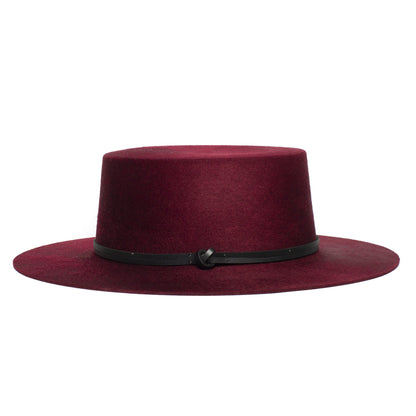 Goorin Bros. burgundy wool fedora Burgundy side view