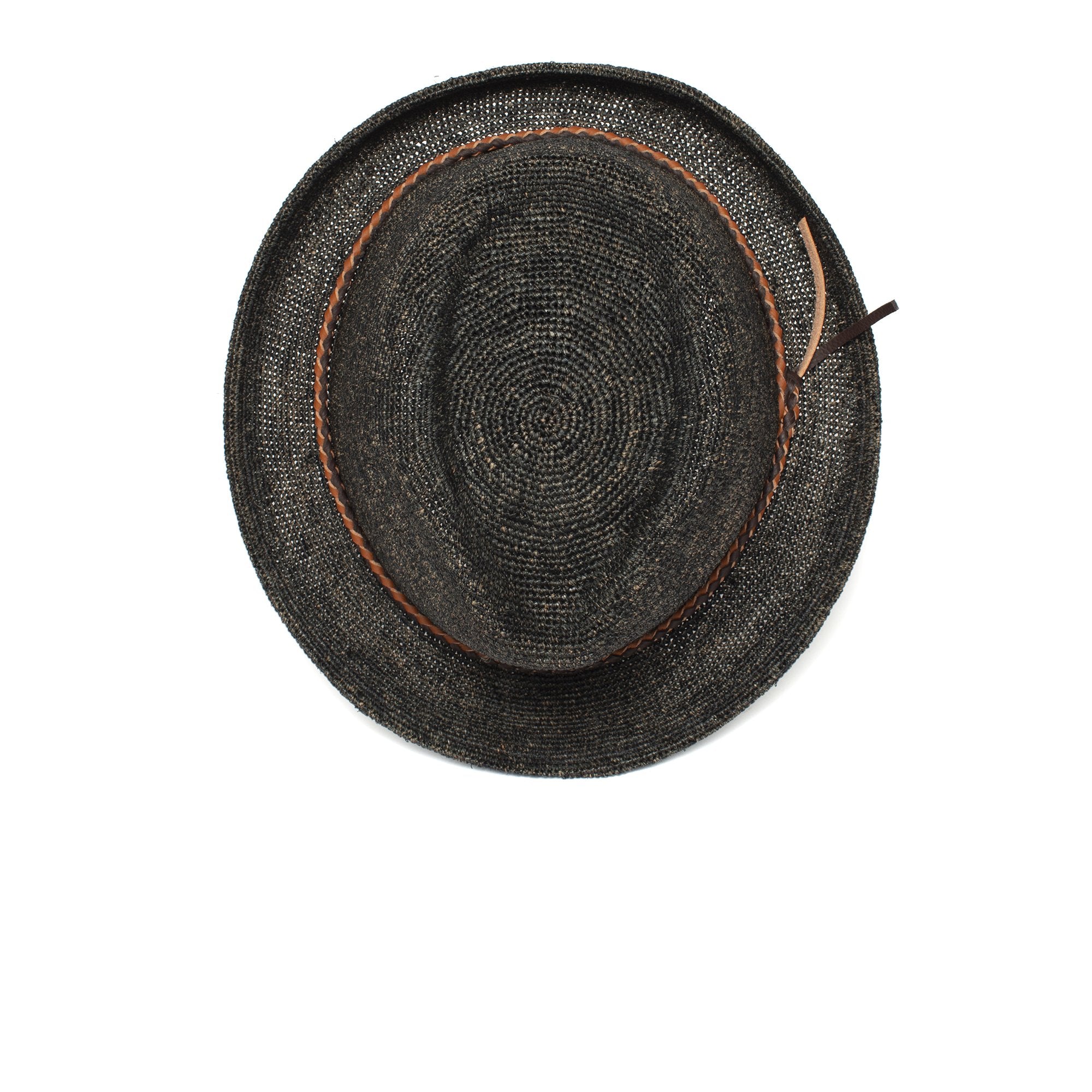 Goorin Bros. morning glory straw classic brim fedora Black top view