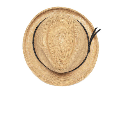 Goorin Bros. morning glory straw classic brim fedora Tan top view