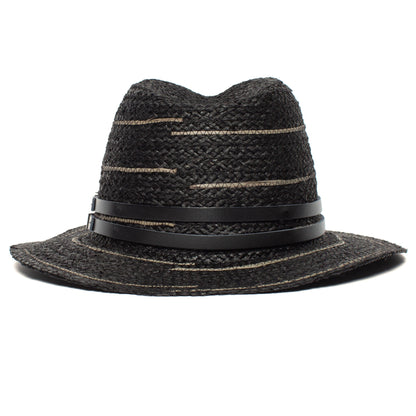 Goorin Bros. tanlines raffia fedora Black back view