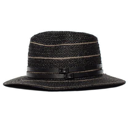 Goorin Bros. tanlines raffia fedora Black side view