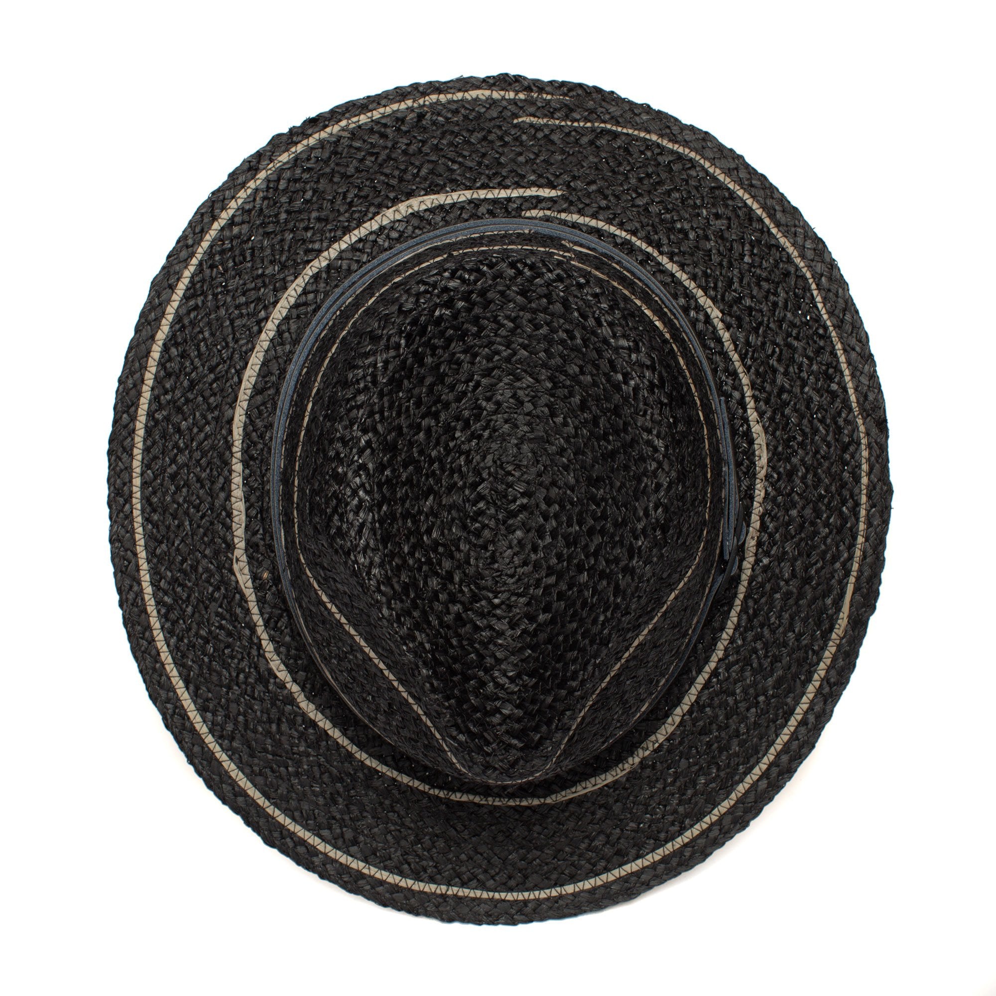 Goorin Bros. tanlines raffia fedora Black top view