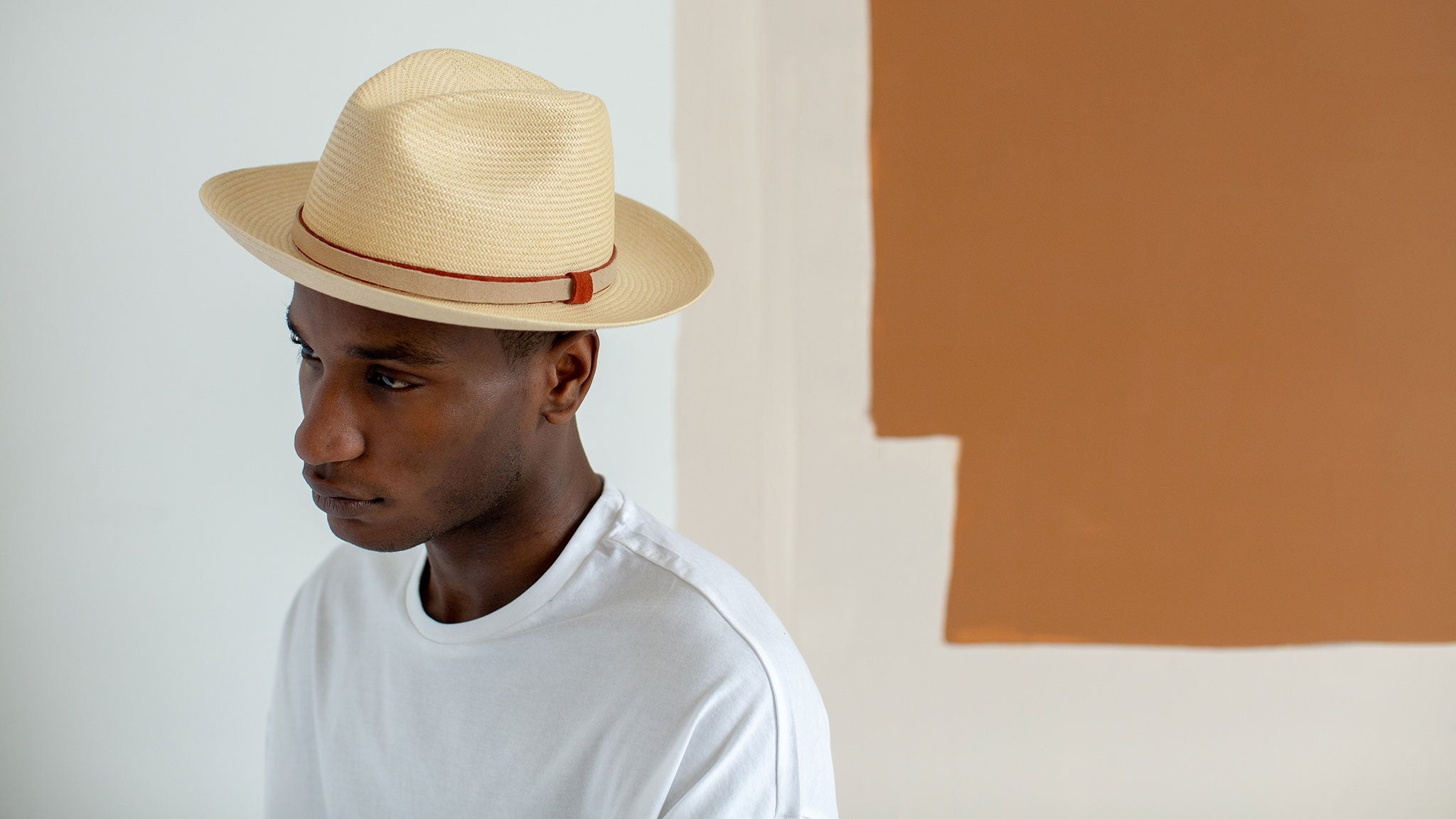 Goorin Bros. dream boat straw fedora Tan hero shot on male model