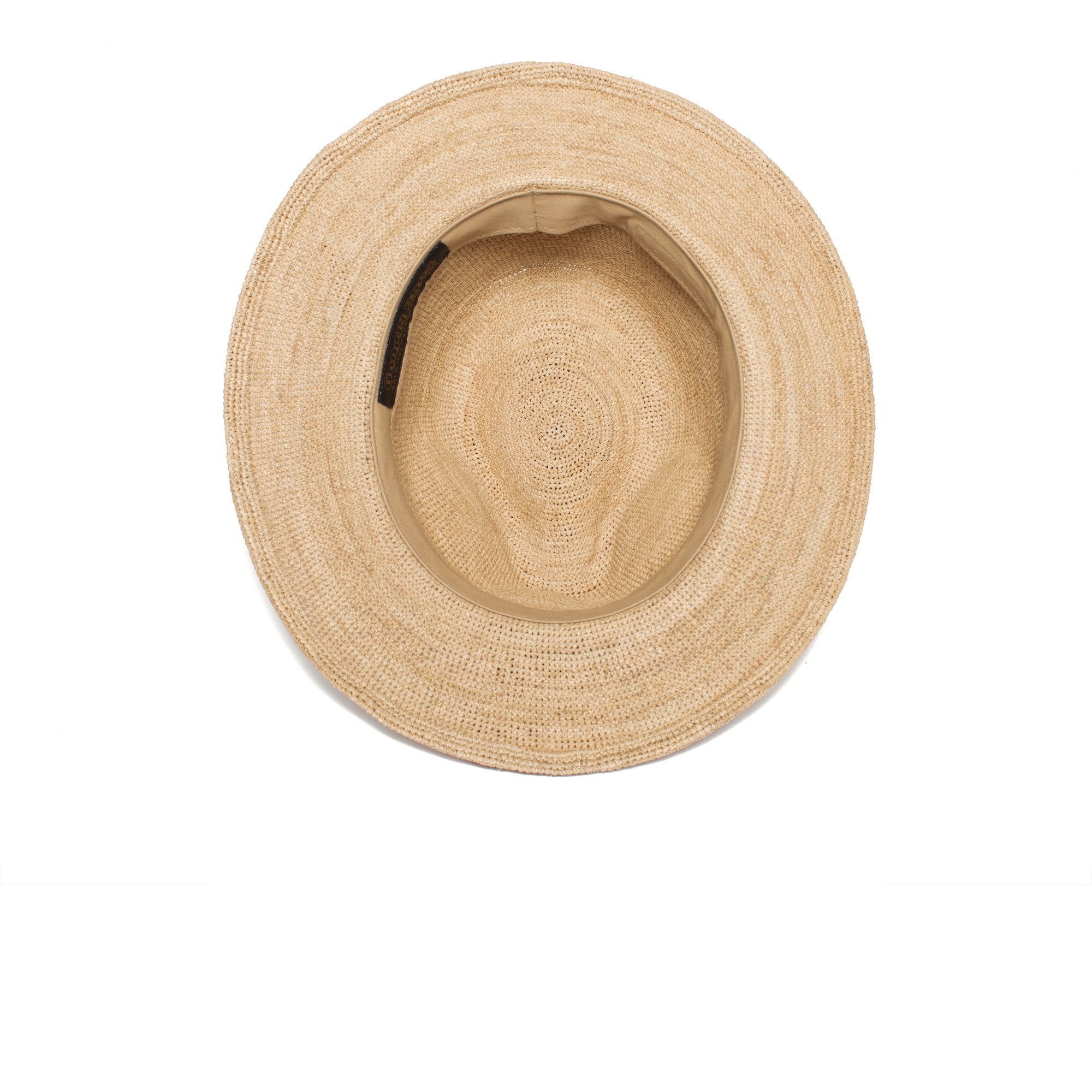 Goorin Bros. blueberry haze center dent wide brim straw fedora hat Natural under view