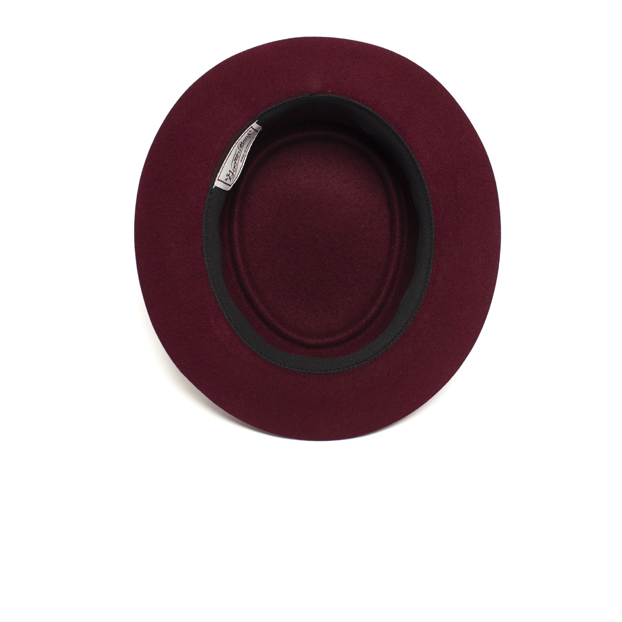Goorin Bros. top brass wool porkpie Burgundy under view