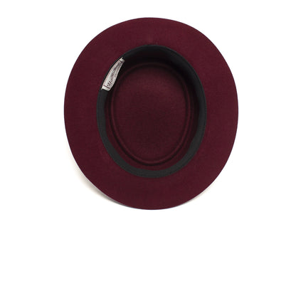 Goorin Bros. top brass wool porkpie Burgundy under view
