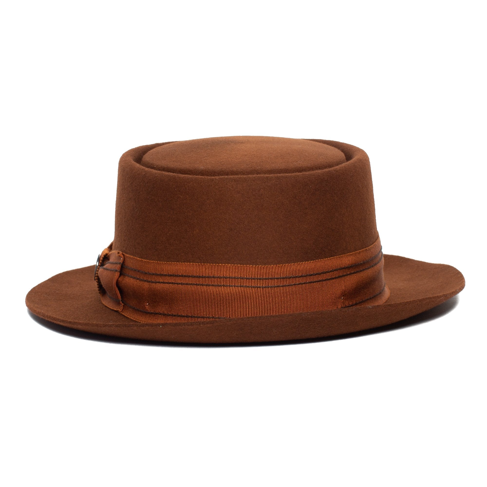 Goorin Bros. top brass wool porkpie Oak back view