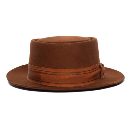 Goorin Bros. top brass wool porkpie Oak front view