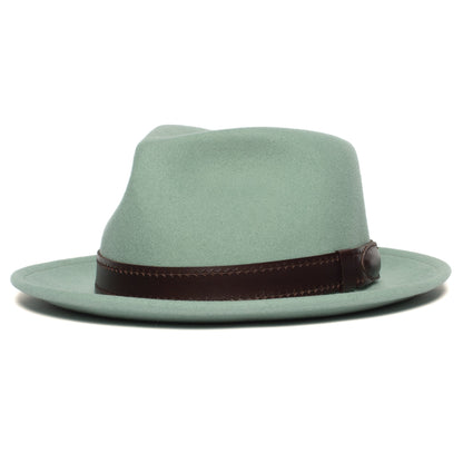 Goorin Bros. conrad wool wide brim fedora Teal left side view