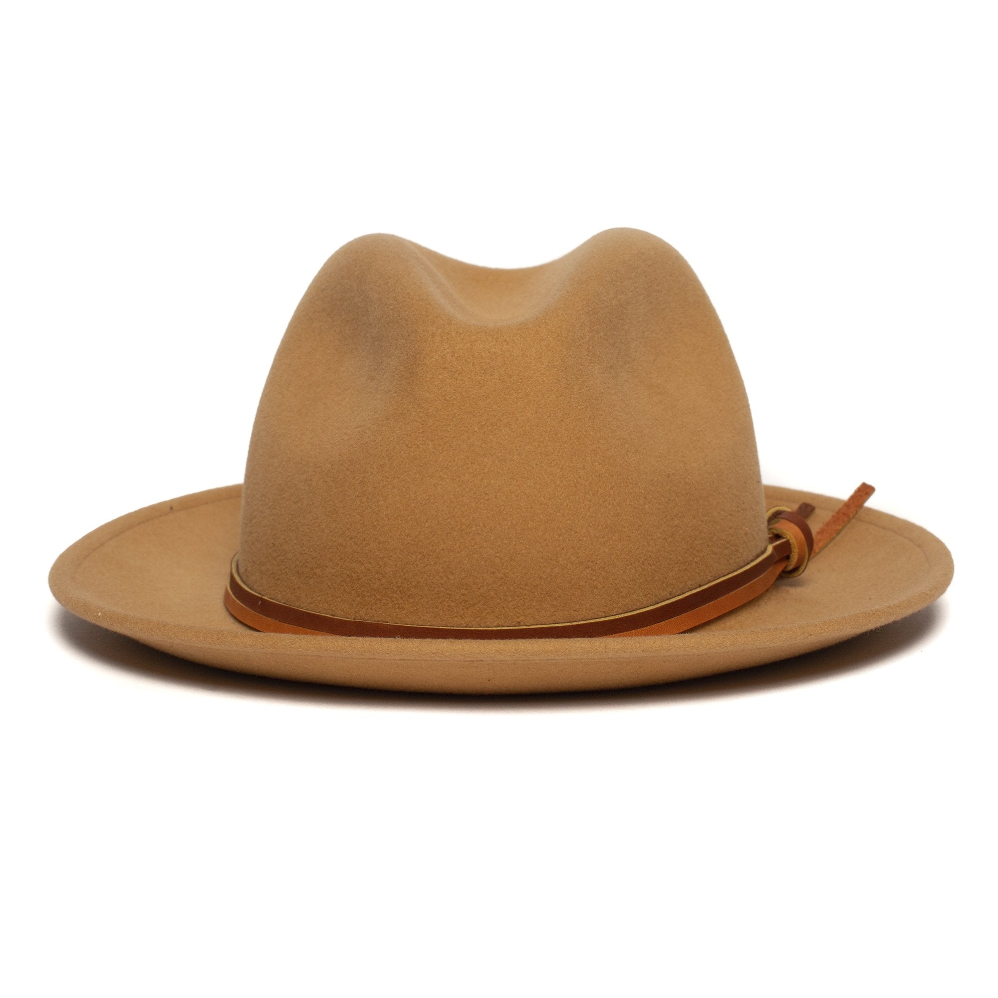 Goorin Bros. roscoe wool wide brim fedora Wheat front view