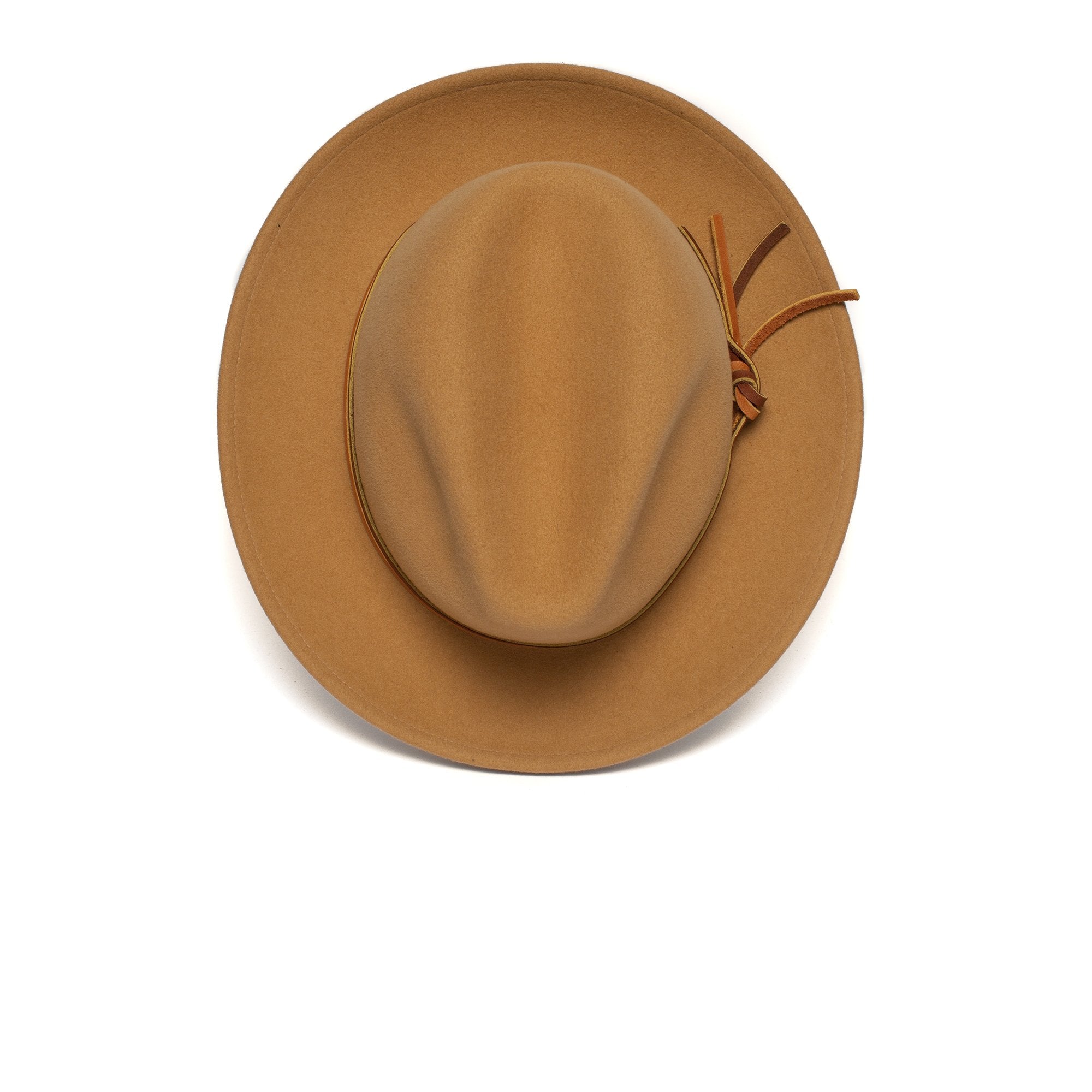 Goorin Bros. roscoe wool wide brim fedora Wheat top view