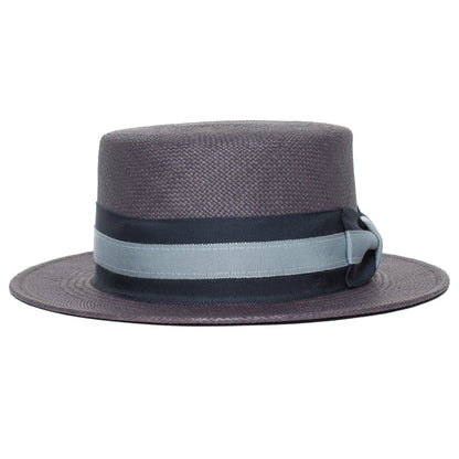 Goorin Bros. dawson tate straw diamond porkpie fedora Blue front view