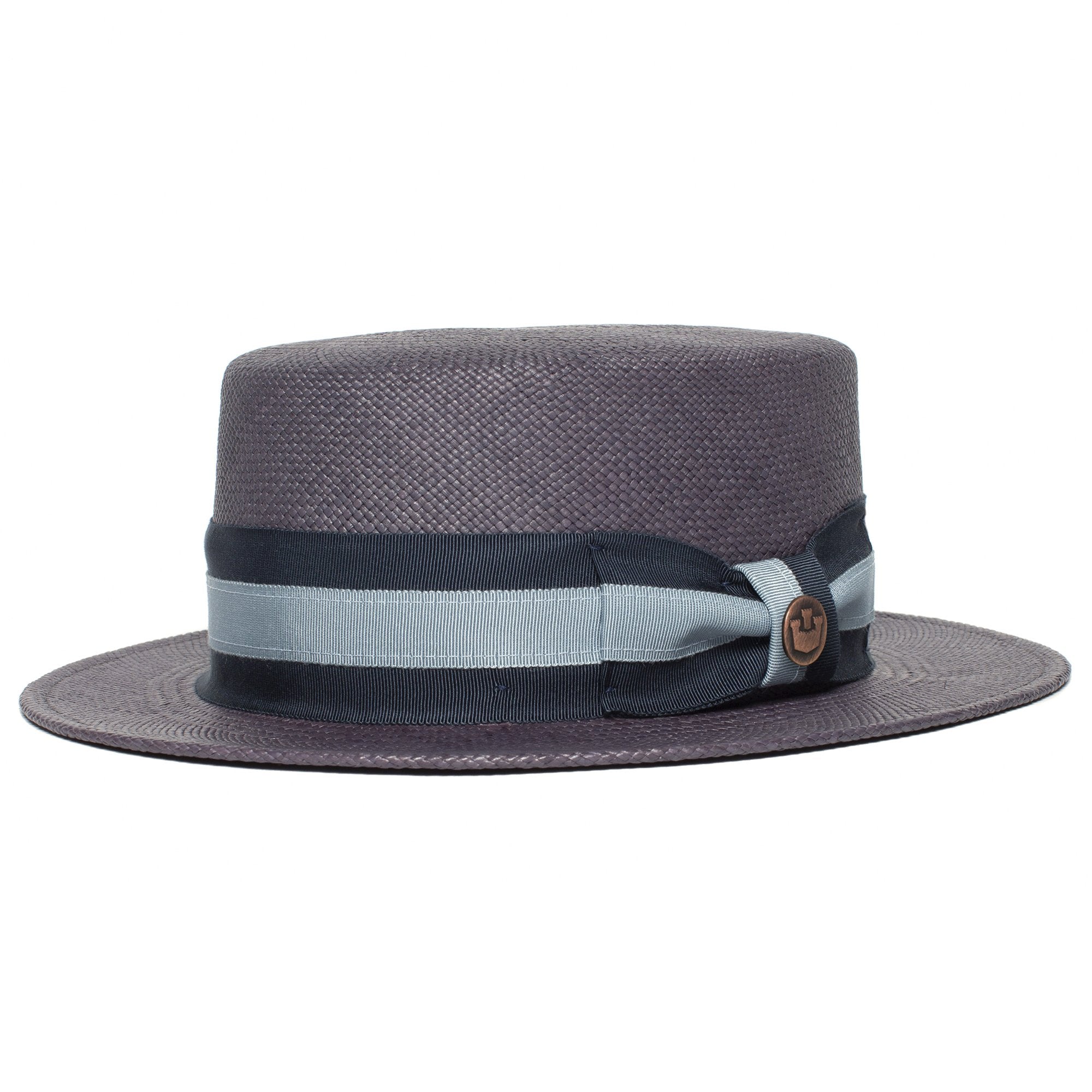 Goorin Bros. dawson tate straw diamond porkpie fedora Blue left side view
