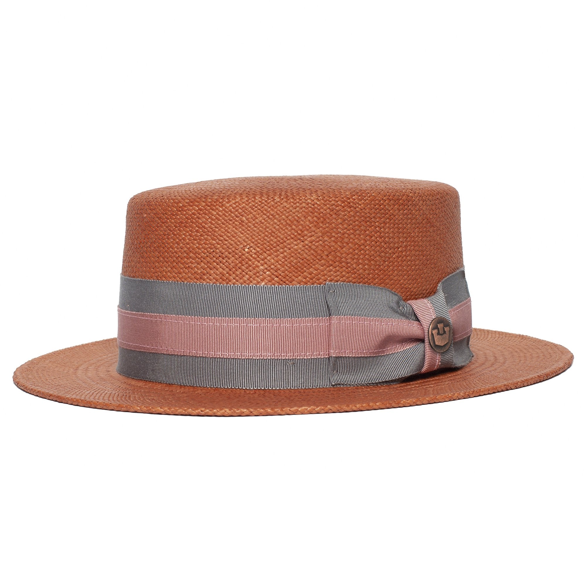 Goorin Bros. dawson tate straw diamond porkpie fedora Rust left side view