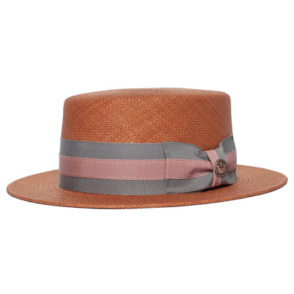 Goorin Bros. dawson tate straw diamond porkpie fedora Rust left side view