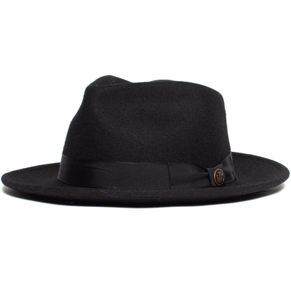 Goorin Bros. the saloon wool wide brim fedora Black left side view