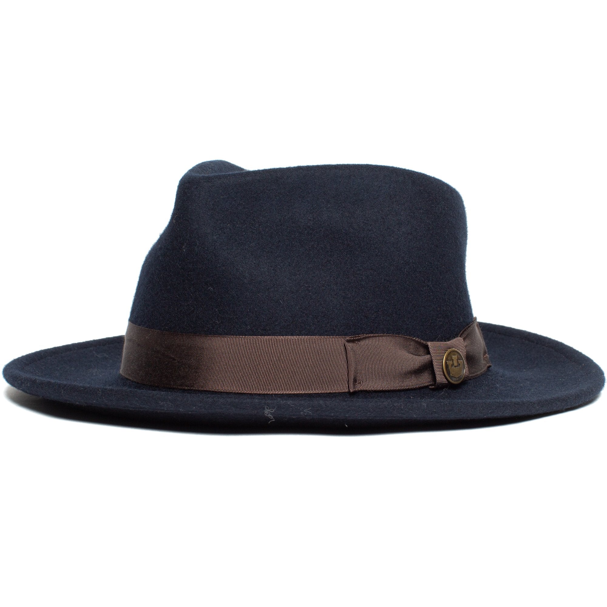 Goorin Bros. the saloon wool wide brim fedora Navy left side view