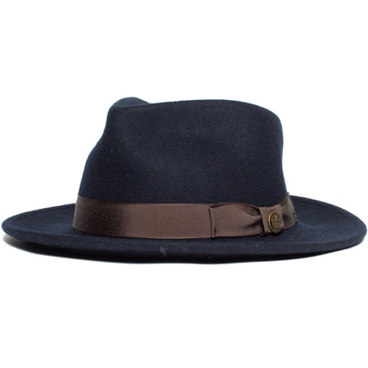 Goorin Bros. the saloon wool wide brim fedora Navy left side view